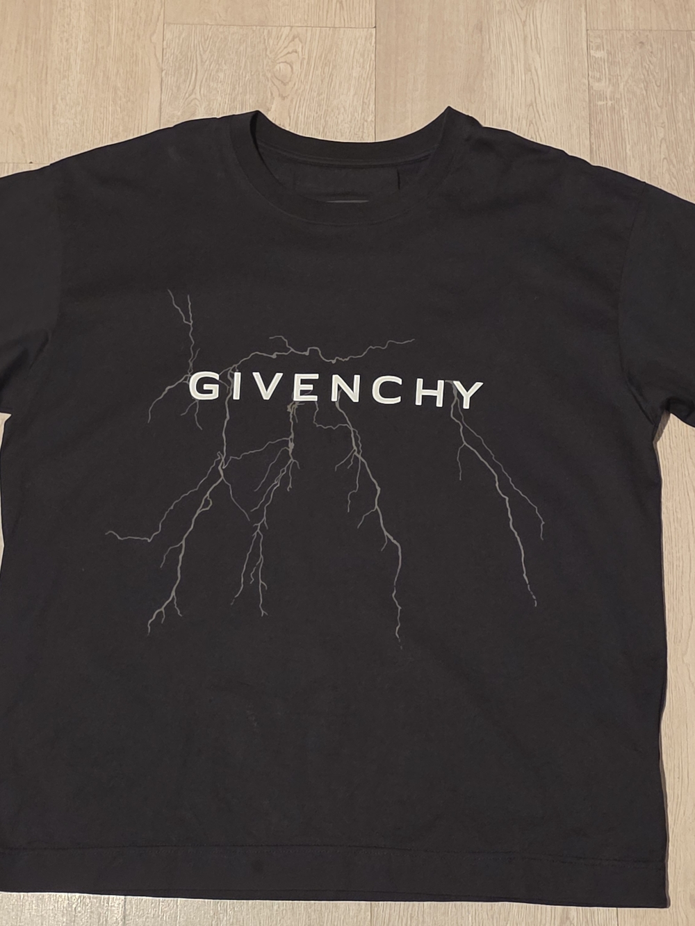 Givenchy Men’s Black 3M Logo Lightning  Print T-Shirt